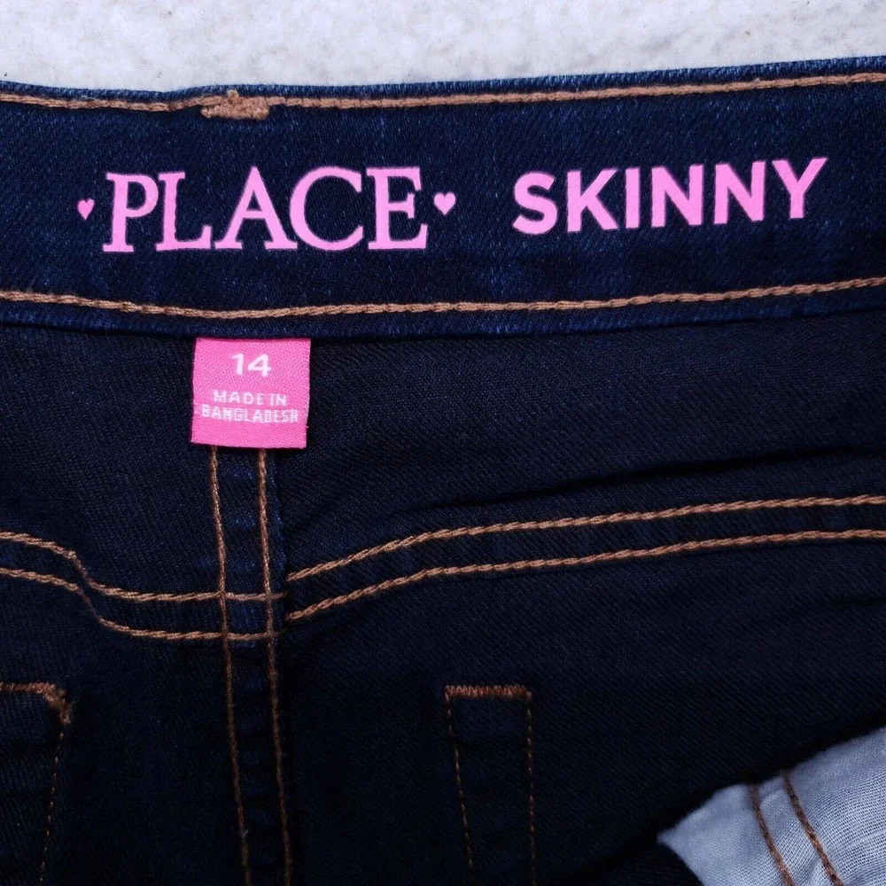 The Children's Place Jeans Girls Size 14 Dark Blue Stretch Super Skinny Denim